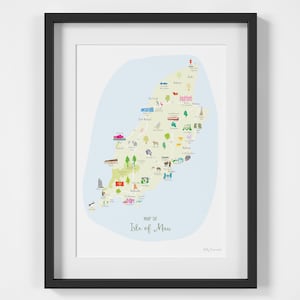 Mapa de la Isla de Man Art Print