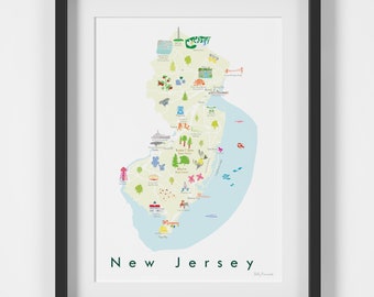 Map of New Jersey Art Print