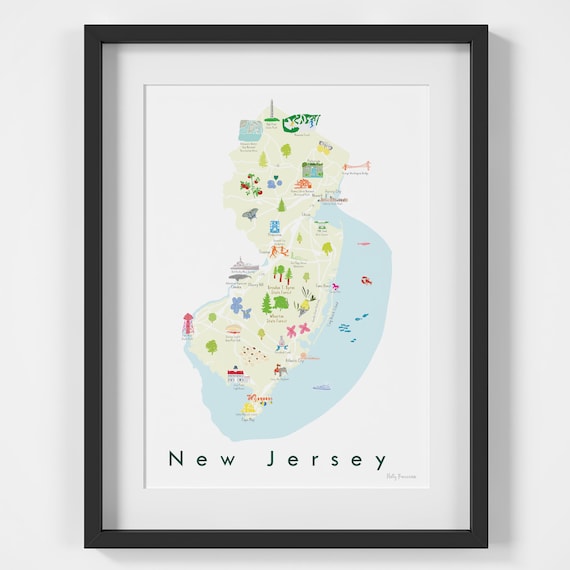 Map of New Jersey Art Print - Etsy