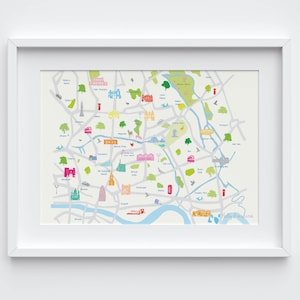 Kaart van East London Art Print (breder gebied versie)