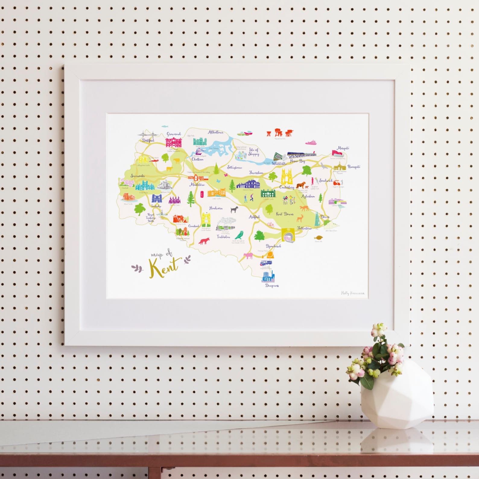 Map of Kent Art Print Etsy
