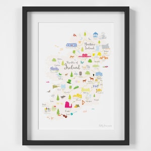 Kaart van Ierland Art Print