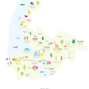 Map of Merseyside Art Print image 7