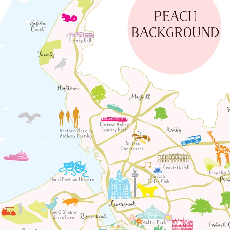 Map of Merseyside Art Print image 3