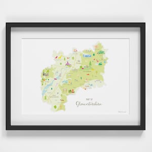 Carte de Gloucestershire Art Print