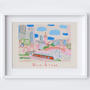 Castlefield Manchester Art Print – Canal Boat Landmark Poster – Historic Canal Scene Wall Art – Greater Manchester Travel Gift