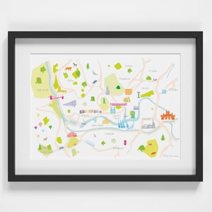 Kaart van Bristol Art Print