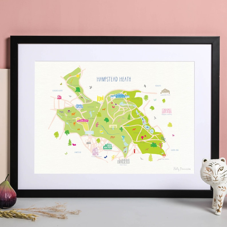 Map of Hampstead Heath Art Print - Etsy
