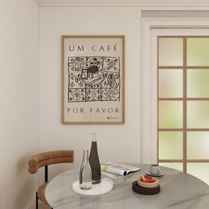 Portuguese Coffee Art Print - Portugal Travel Poster - Portuguese Trip Wall Art Gift - Cafe Tiles Table Design Azulegos - DIGITAL DOWNLOAD image 7