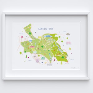 Kaart van Hampstead Heath Art Print