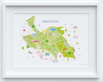 Mappa di Hampstead Heath Art Print