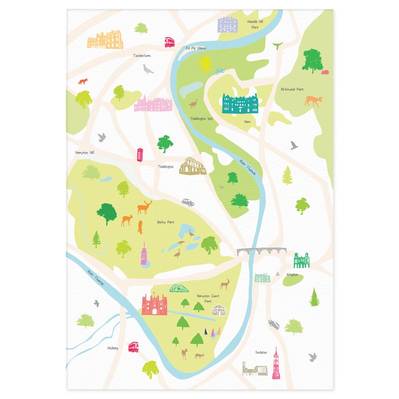 Map of Hampton Court & Surrounding Areas Print image 3