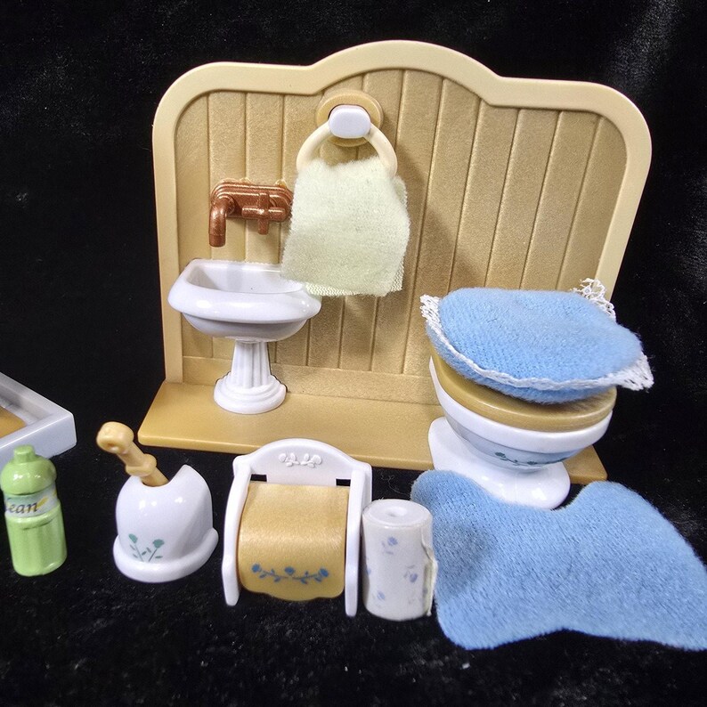 Baldosas de baño vintage de Sylvanian Families SE-139, Japón, 2004, Calico Critters imagen 11