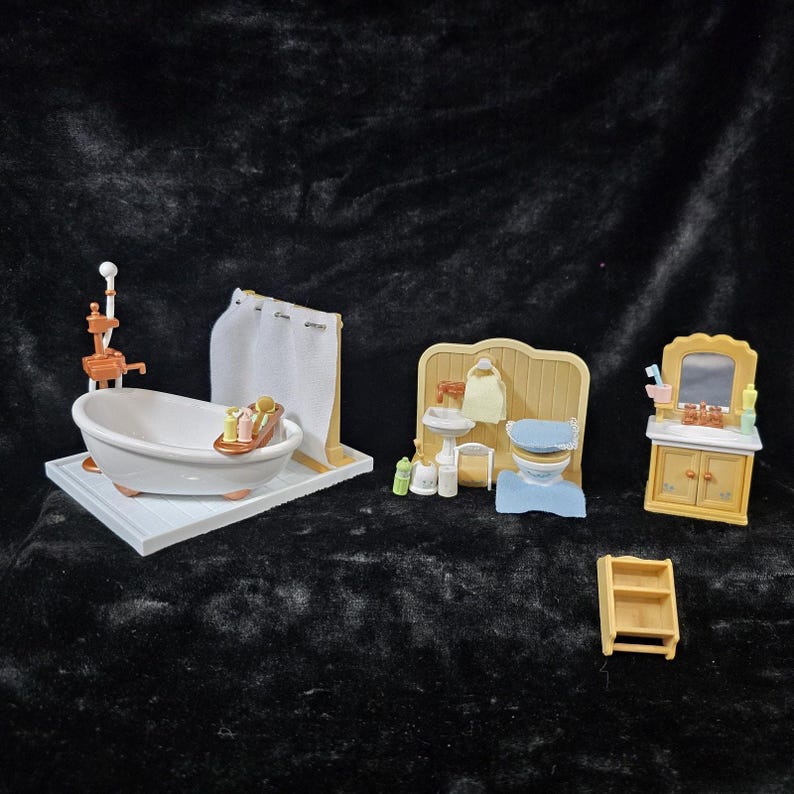 Baldosas de baño vintage de Sylvanian Families SE-139, Japón, 2004, Calico Critters imagen 1
