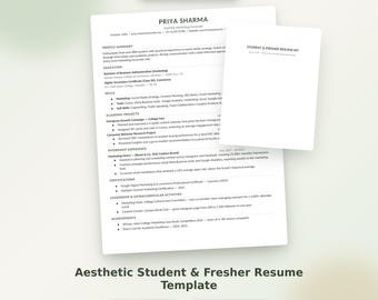 Modèle de CV étudiant vert sauge | CV jeune diplômé compatible avec les systèmes de suivi des candidatures (Word, Google Docs)