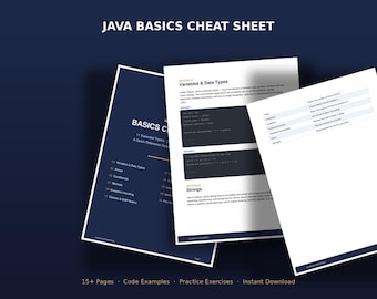 Guía rápida de Java para principiantes / Guía de referencia de programación para principiantes / PDF imprimible