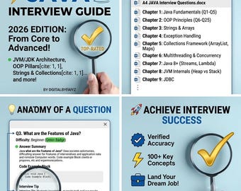Guide des questions d'entretien Java | Java de base, POO, Collections (PDF, DOCX)