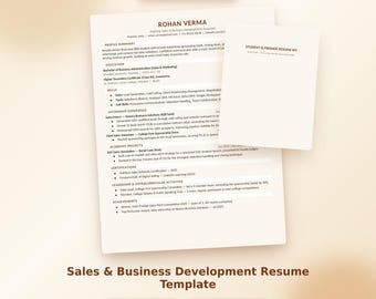 Modèle de CV pour le développement commercial | Compatible ATS, couleur crème (Téléchargement instantané)