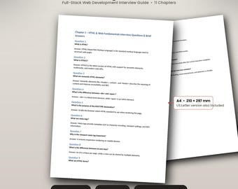 Guía de entrevistas para desarrolladores Full Stack / HTML CSS JavaScript React Node Express SQL (Descarga digital) / Guía de estudio