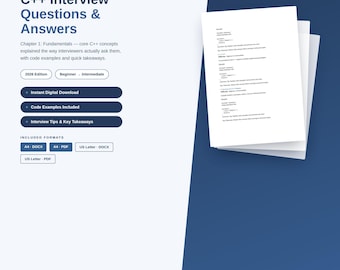Guía de preguntas y respuestas para entrevistas de C++ (Edición 2026) (Descarga digital) / Desarrollador de aplicaciones / Backend / TI