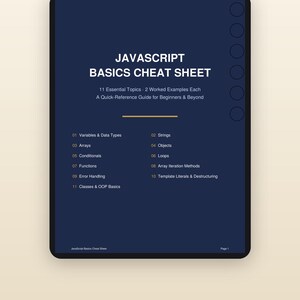 JavaScript Basics Cheat Sheet | Beginner Coding Reference Guide (Digital Download) image 4