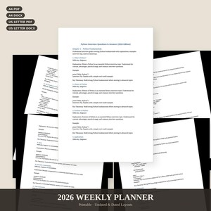 Pytania i odpowiedzi na rozmowę kwalifikacyjną z języka Python (pdf) | Przewodnik po rozmowie kwalifikacyjnej z języka Python | Ponad 500 pytań na rozmowę kwalifikacyjną z języka Python | Wydrukowany przewodnik do nauki