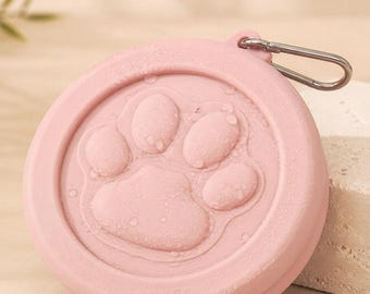 Hunde- und Katzennapf mit Karabiner, tragbarer Haustiernapf, Wandern, Camping, Spazierengehen, Transportzubehör, leicht und praktisch