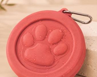 Hunde- und Katzennapf mit Karabiner, tragbarer Haustiernapf, Wandern, Camping, Spazierengehen, Transportzubehör, leicht und praktisch