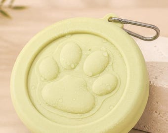 Hunde- und Katzennapf mit Karabiner, tragbarer Haustiernapf, Wandern, Camping, Spazierengehen, Transportzubehör, leicht und praktisch