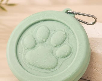 Hunde- und Katzennapf mit Karabiner, tragbarer Haustiernapf, Wandern, Camping, Spazierengehen, Transportzubehör, leicht und praktisch