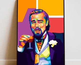 Laughing Leo Meme Poster | DiCaprio Meme Wall Art | Meme Print