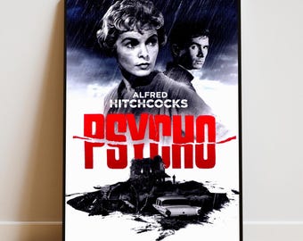 Psycho Poster | Alfred Hitchcock Wall Art | Movie Print