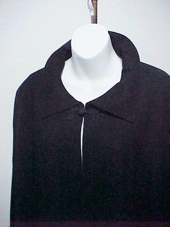 Black Cape- Worsted Wool Cape-Gothic Wrap, Traditi