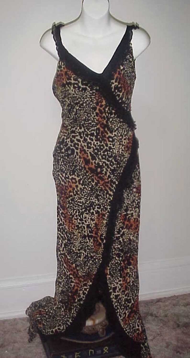 Leopard Bombshell 50/'s Pin Up Silk Dress