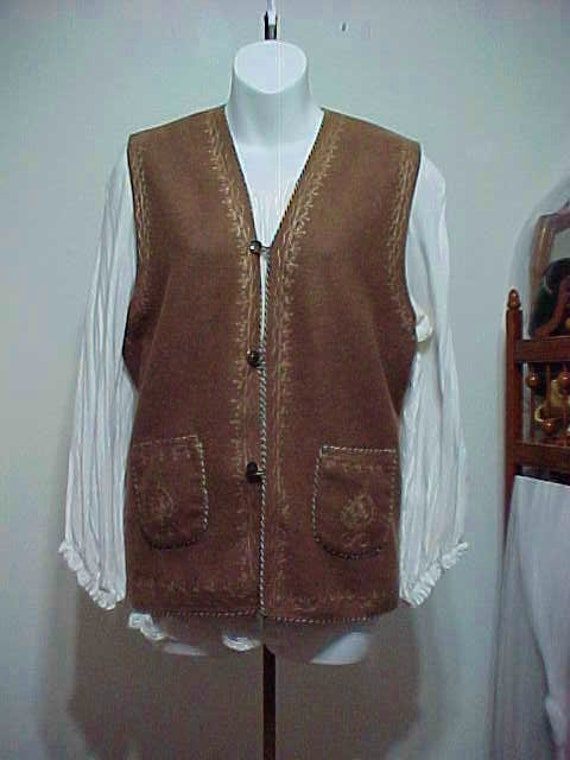 Wool Folk Vest, Norway Wool Vest, Scandinavian Fol