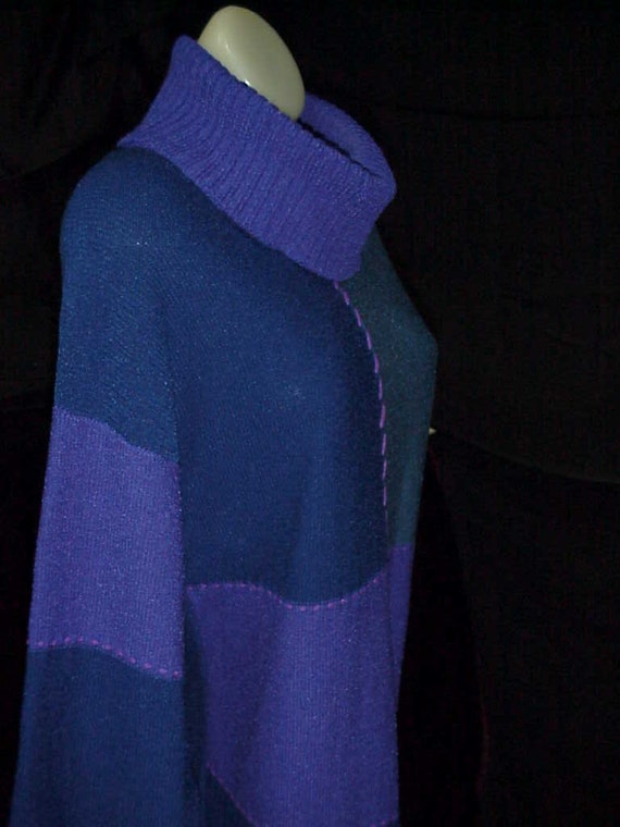 Mod Knit Dress-Cobalt Sweater Dress-Color Block Kn