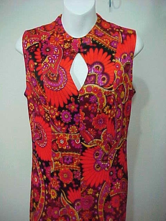 Vintage 60's Dress, Maxi Dress, Mod Boho Hippie D