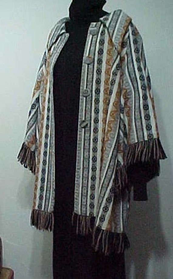Coat,Spectacular Vintage Coat, Elegant Artsy Fring