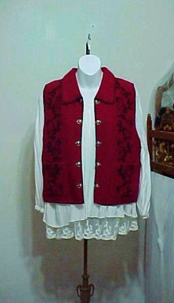 Wool Folk Vest, Norway Wool Vest, Scandinavian Fol