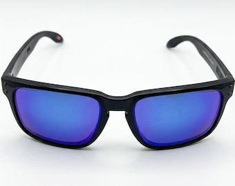 Pre-Owned Oakley Holbrook XL OO9417-2159 59-18 137 3P Sunglasses Matte Black Prizm Blue Mirror