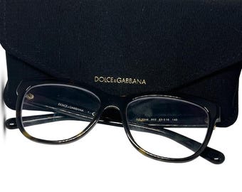 Pre-Owned Dolce & Gabbana DG 3244 Women’s Glasses in Dark Tortoise w/Gold Size 53 mm frame only