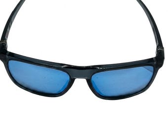 Pre-Owned Oakley Leffingwell Polarized Sunglasses OO9100-0557 Crystal Blk/Prizm Deep Water 57-17-134 ——