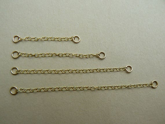 9ct Yellow Gold 1/" Safety Extension Chain for Necklace Extender w//Lobster Clasp