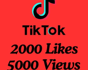 Servicio de crecimiento rápido en TikTok / 5000 visualizaciones reales + 2000 me gusta / Promoción en redes sociales