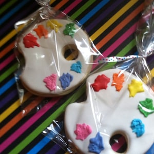 Painting Party Favors, Paint Palette Cookies, Art Palette Cookies, Art  Theme Cookies, Paint Party Cookies, Art party favor cookies