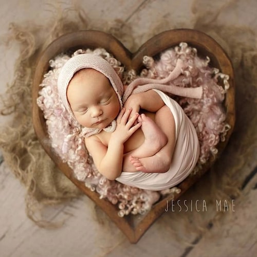 NEWBORN PROPS Wooden Heart Bowl Vintage Style Bowl Newborn Etsy