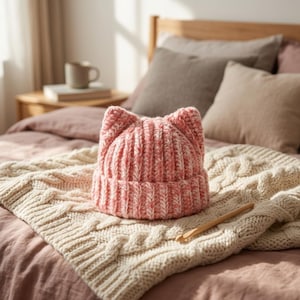 Crochet Cat Ear Beanie Pattern PDF | Beginner Fuzzy Ribbed Plush Kitty Hat | Easy Adult Winter Beanie Crochet Pattern Instant Download image 3