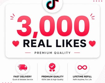 3000 TikTok-gillamarkeringar | Snabb och säker leverans | Livstids påfyllning garanterad | TikTok-gillamarkeringar ökar | Social tillväxt