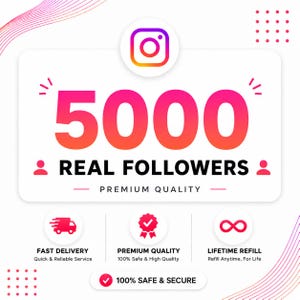 5000 riktiga Instagramföljare | Snabb leverans, livstidspåfyllning