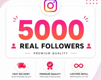 5000 Real Instagram Followers | Fast Delivery, Lifetime Refill